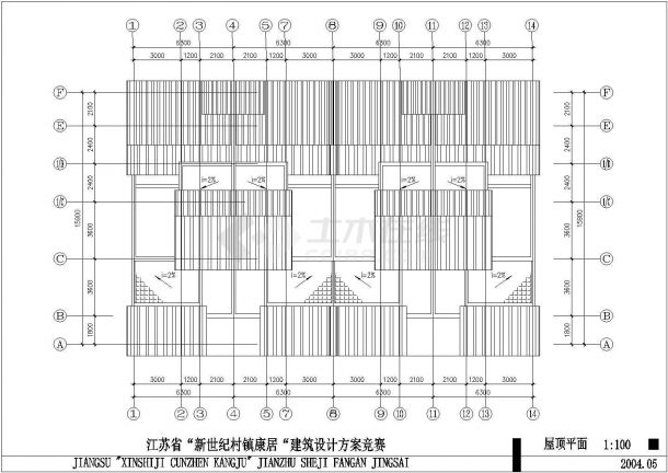 某三层框架结构新农村康居住宅设计cad建筑方案图-图一