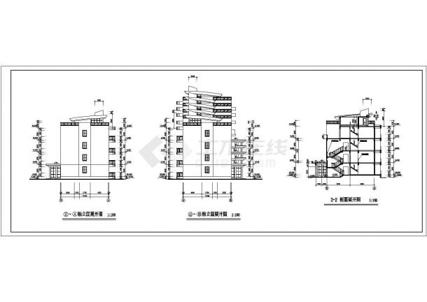 某框架结构多层带跃层住宅楼设计cad全套建施图（ 含设计说明）-图二