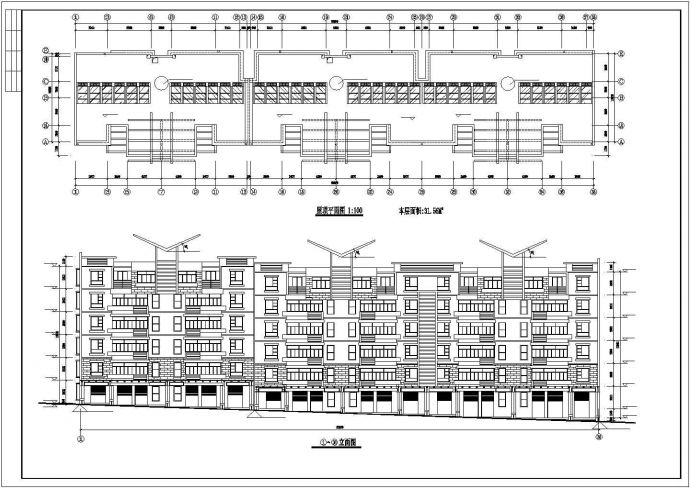 4200平米6层砖混结构商住楼全套建筑设计CAD图纸（底层商铺）_图1