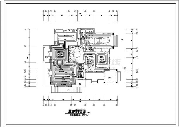  Floor radiant heating design drawing of villa of a real estate company - Figure 2