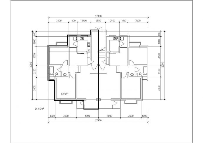 南昌市某新建居住区50-140平米左右户型设计CAD图纸（共60张）_图1