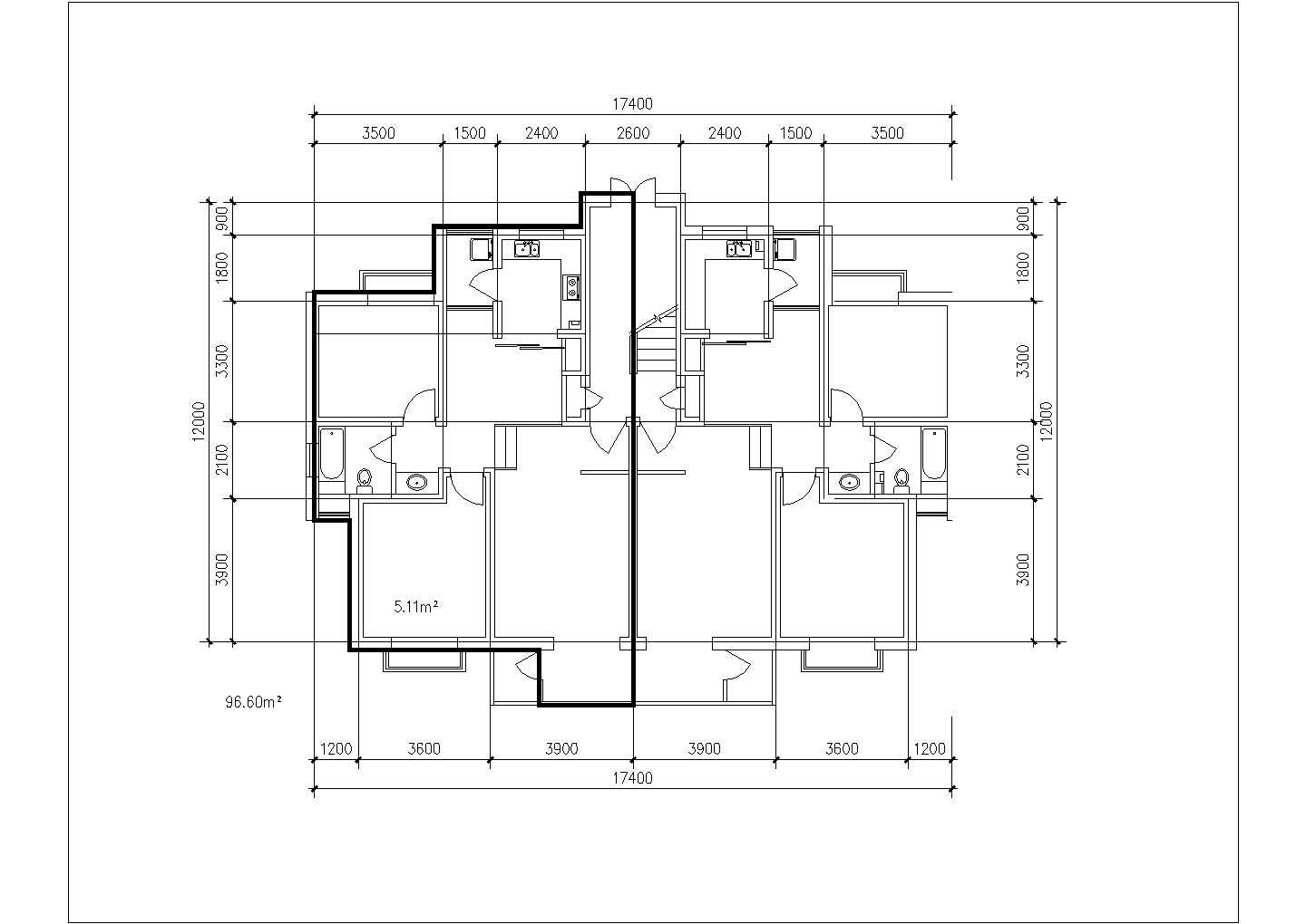 南昌市某新建居住区50-140平米左右户型设计CAD图纸（共60张）