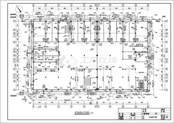 广东某4800人宿舍给排水设计全套图纸cad图纸-图二