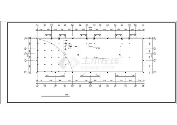 3500平米左右6+1层框混结构住宅楼平立剖面设计CAD图纸-图二