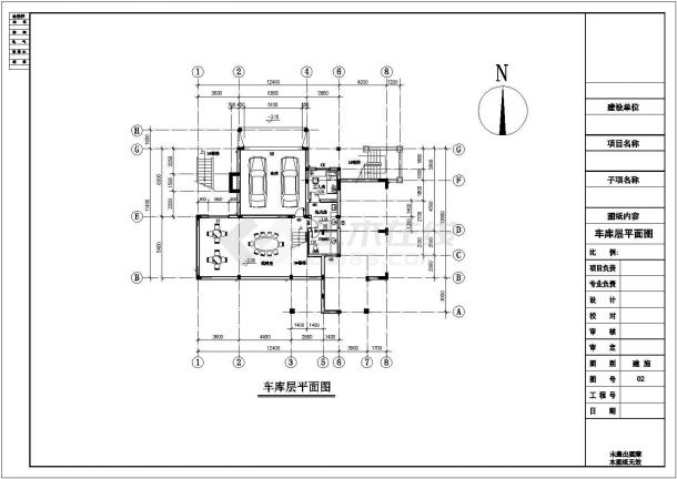 某豪华三层别墅建筑CAD施工设计图纸-图一