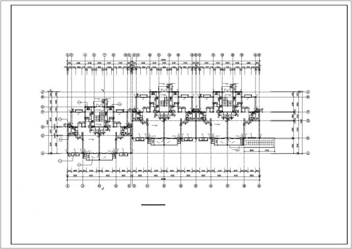 3900平米6层框混结构住宅楼平立剖面设计CAD图纸（带半地下室层）_图1