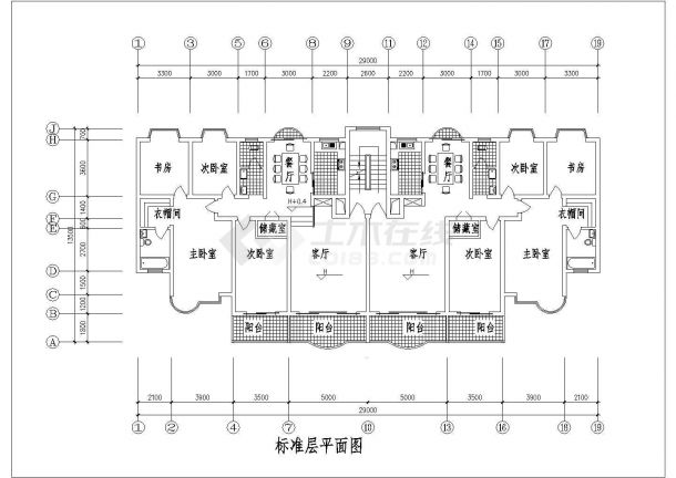 湛江市某新建小区70-110平米的平面户型设计CAD图纸（9张）-图二