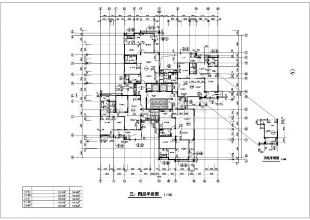 9500平米20层框架结构住宅楼全套平面设计CAD图纸（1层4户）-图二