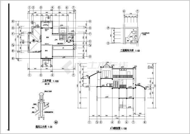 某四层现代风格别墅建筑设计图纸（地下二层），dwg-图二