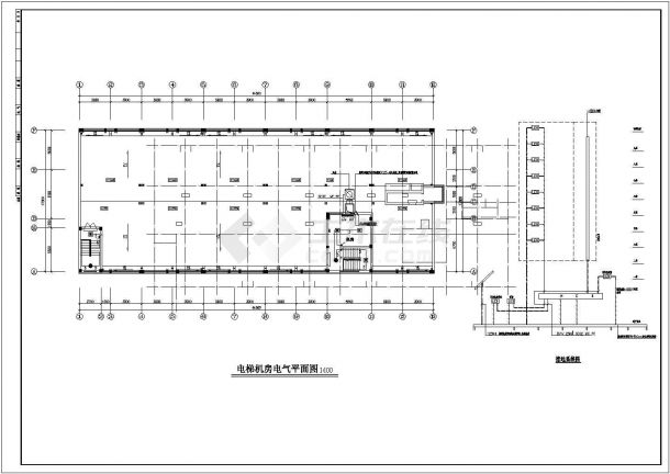 某商务楼强电、消防平面图cad图纸-图二