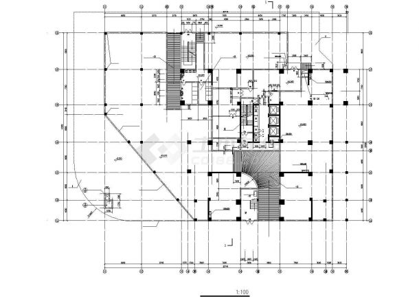 长春市某小区1.4万平米16层框架结构住宅楼局部平面设计CAD图纸-图二