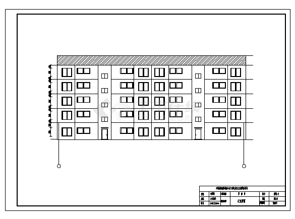 土木工程毕业设计_2300平米五层钢框架住宅楼建施cad图(含计算书，毕业设计)-图一