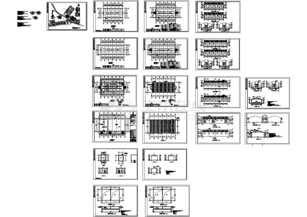 养猪场建筑设计CAD施工图纸（砖墙彩钢顶）-图一