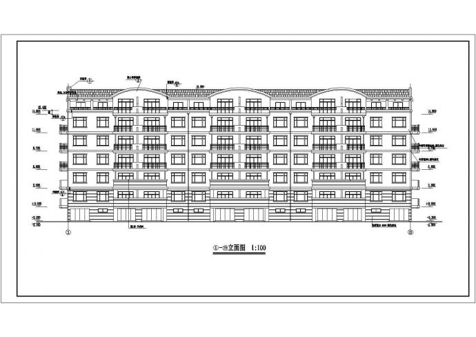 3600平米五层砖混结构住宅楼建筑设计CAD图纸（含阁楼和车库层）_图1