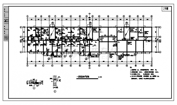 土木工程毕业设计_某六层砖混住宅楼结构施工cad图(含计算书，毕业设计)-图二