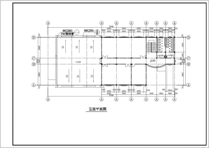 某5层钢筋混凝土框架结构中学建筑施工图_图1