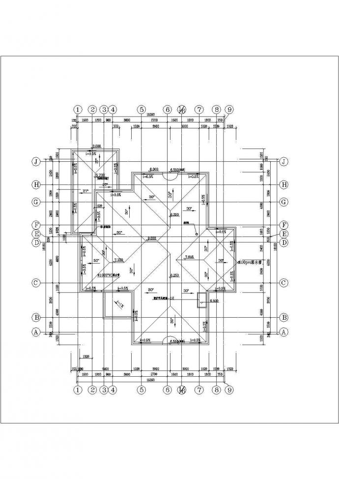 某二层砖混结构精致型简欧别墅设计cad建筑方案图（甲级院设计）_图1