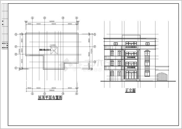 某四层框架结构闽南特色别墅设计cad建筑方案图（标注详细）-图一