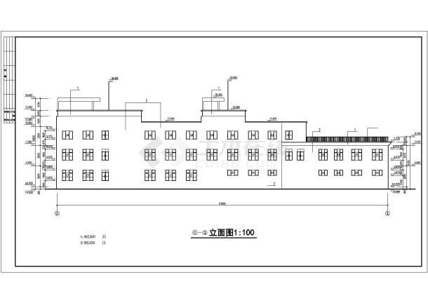 1800平米左右3层框架结构休闲会所全套建筑设计CAD图纸-图一