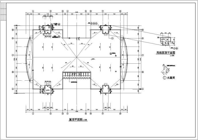 北京某居住区2800平米3层框混结构社区会所平面设计CAD图纸_图1