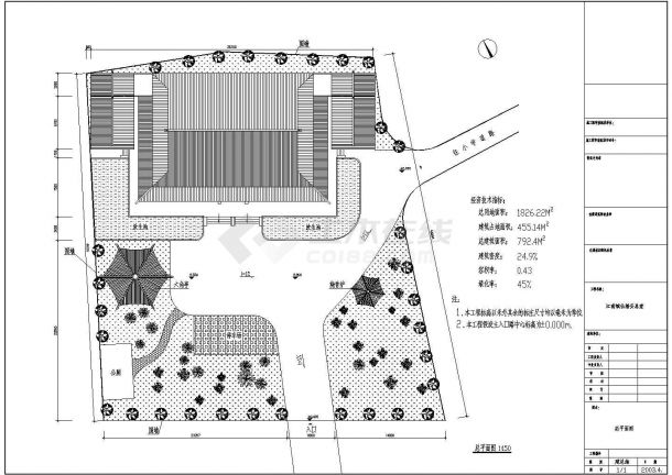 某地景区江南安息堂建筑全套详细设计施工方案CAD图纸-图一