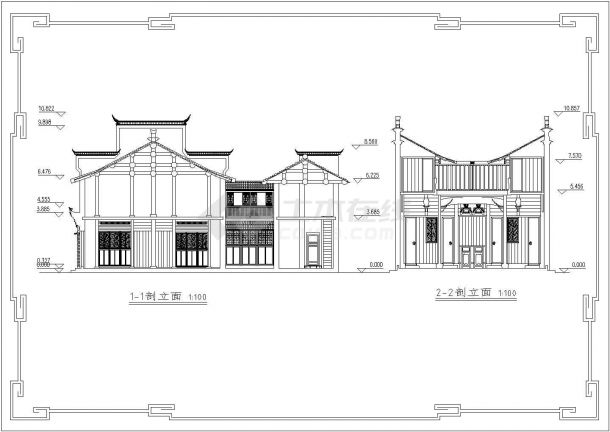 某地区培德堂仿古建筑设计详细方案施工CAD图纸-图二