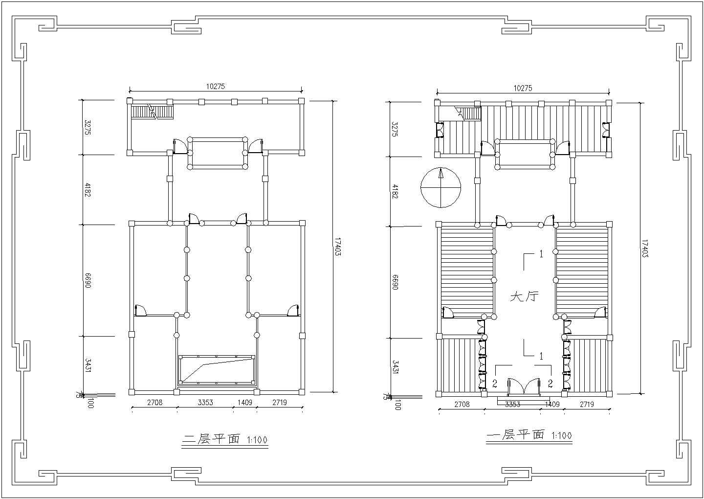 某地区培德堂仿古建筑设计详细方案施工CAD图纸