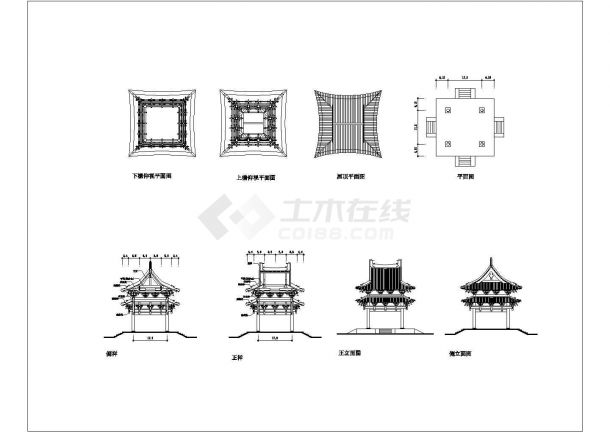 某地区圣母殿仿古建筑设计详细方案施工CAD图纸-图二