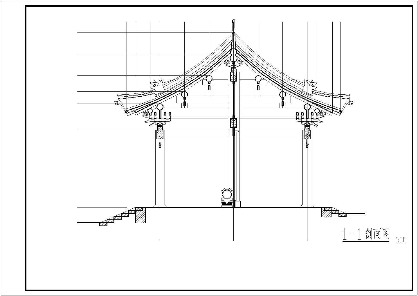 某地区唐风仿古建筑设计详细方案施工CAD图纸