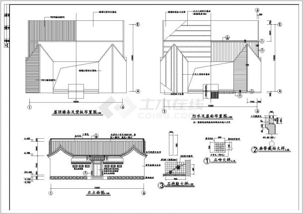 某地区准提庵建筑设计详细方案施工CAD图纸-图二