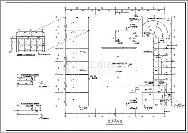 某文化商城建筑施工图纸，dwg-图二