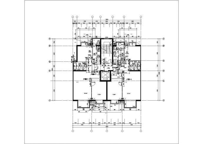 北京某在建楼盘住宅建筑户型设计cad图（共5张）_图1