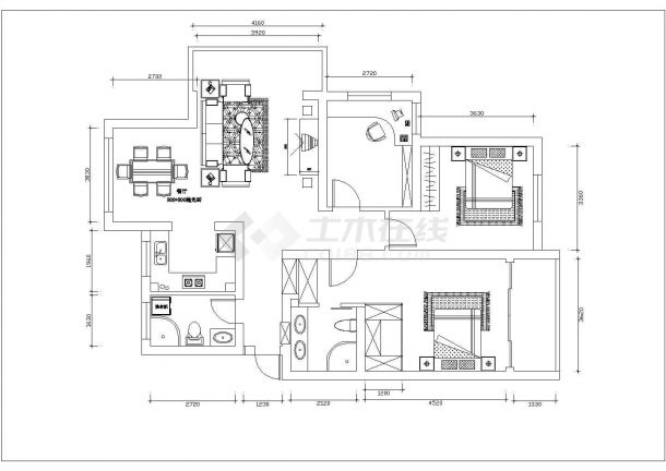 某地大型标准住宅房建筑设计方案cad图纸-图二