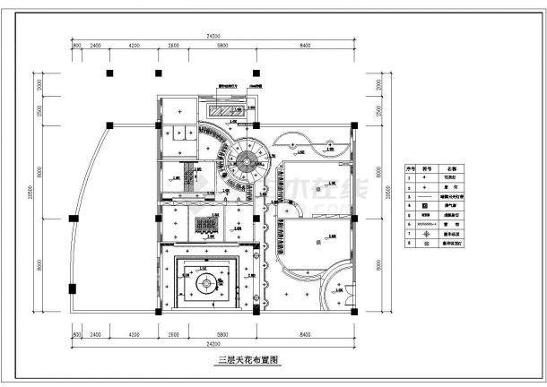 某三层混合结构私家别墅现代风格室内装修设计cad全套施工图（甲级院设计）-图一