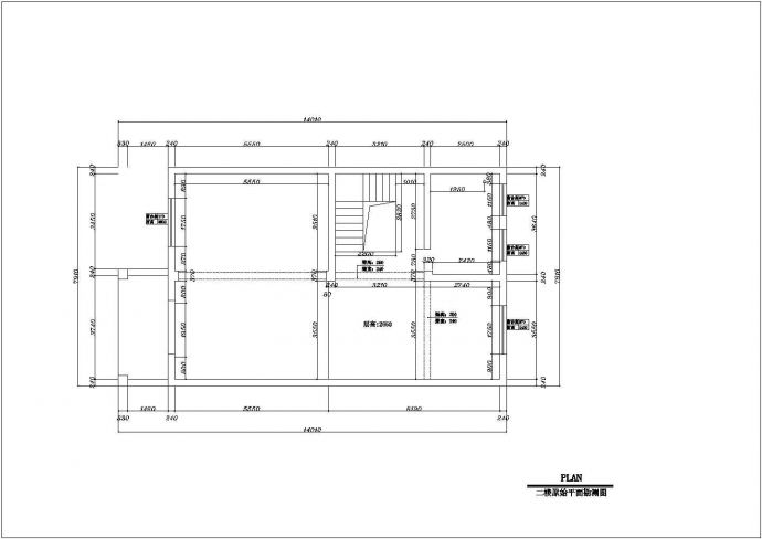 某四层框架结构乡村别墅室内装修设计cad全套施工图（标注详细）_图1