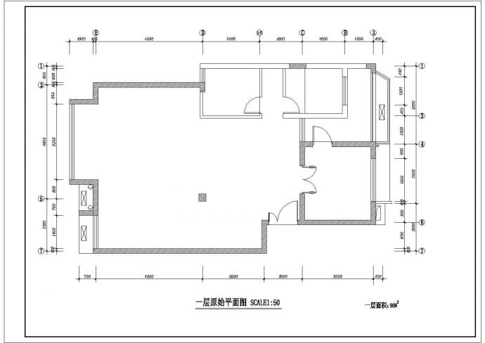 某三层混合结构私家别墅现代潮流风格室内装修设计cad平面施工图（甲级院设计）_图1