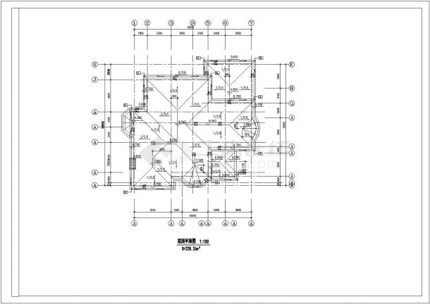 某二层框架结构宾馆别墅设计cad全套建筑施工图（甲级院设计）-图一
