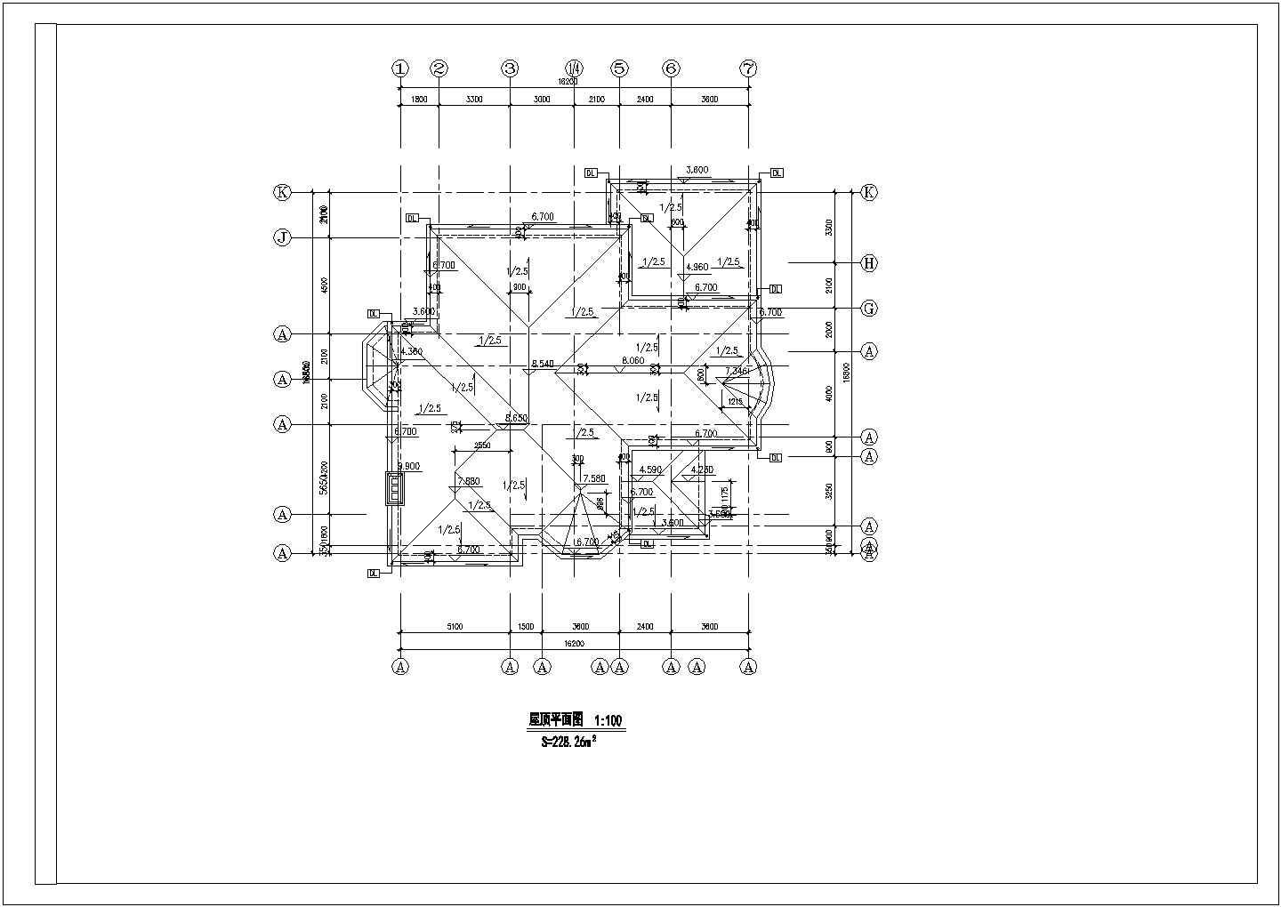 某二层框架结构宾馆别墅设计cad全套建筑施工图（甲级院设计）
