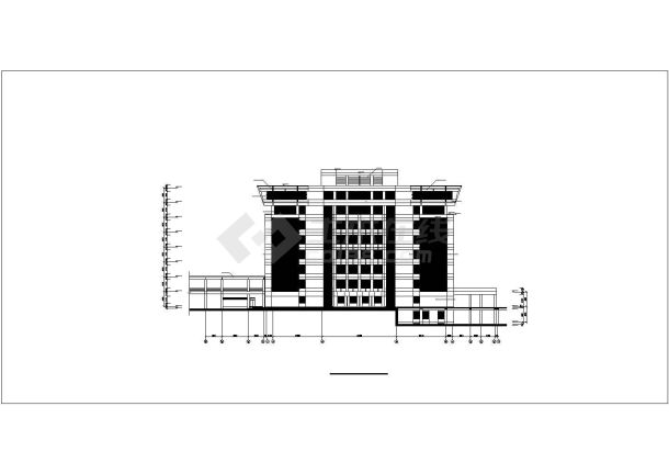 某大学图书馆建筑施工设计CAD图纸-图一
