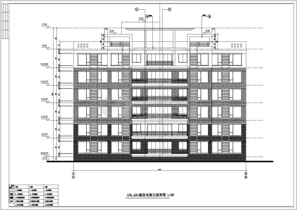 徐州市某小区2500平米6层框混结构住宅楼建筑设计CAD图纸-图一