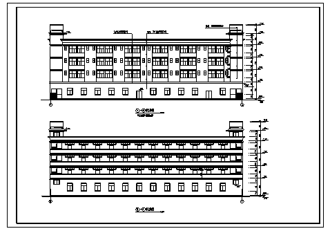 学生宿舍建筑施工cad图,资料内容包括一层平面图,二至四层平面图,屋顶