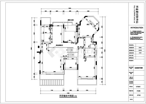 现代住宅三室二厅装修设计CAD施工图纸-图二