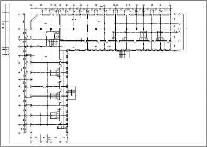 某市区多层商住楼建筑设计cad基础平面图_图1
