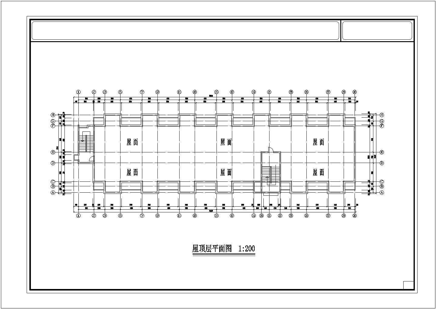 某长54.42米 宽15.44米 8层剪力墙结构中学生公寓楼设计cad建筑方案图【标注详细】