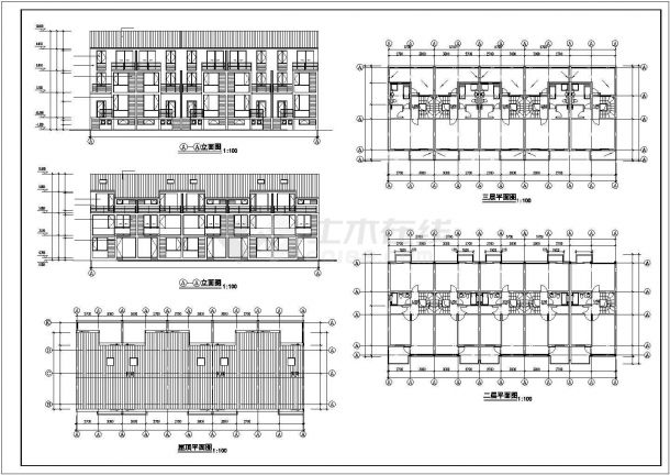 某地多层住宅建筑设计施工cad图纸（共5张）-图二