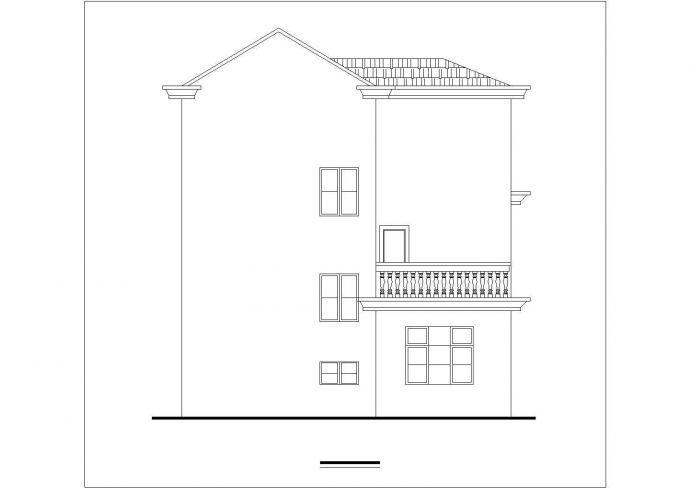 310平米3层砖混结构乡村别墅平立面CAD设计图纸_图1