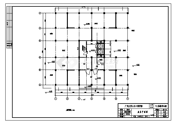土木工程毕业设计_某10层框架剪力墙公寓建筑施工cad图(含计算书，毕业设计)-图二
