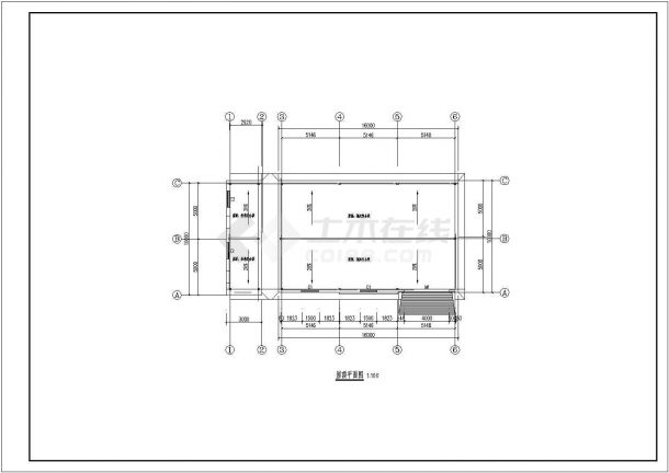 单层轻型钢结构简易房建筑结构设计施工图-图一