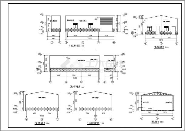 单层轻型钢结构简易房建筑结构设计施工图-图二
