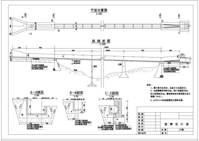 【精选】水利工程矩形渡槽配筋设计CAD图纸_图1